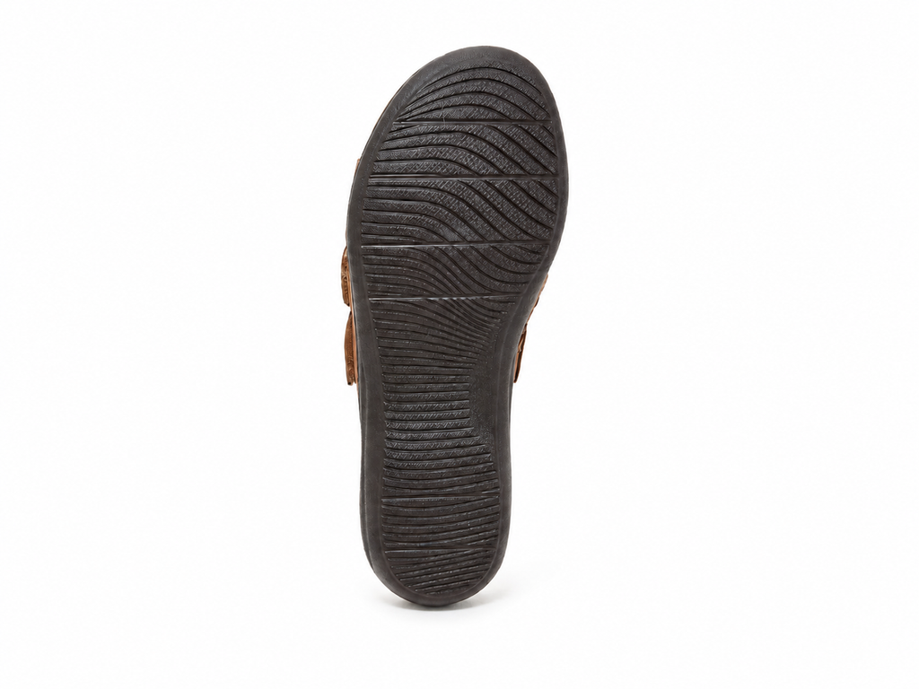 😍 Women’s Comfort Leather Slide Sandals – Soft Cushioned Footbed & Adjustable Buckle Straps ✨