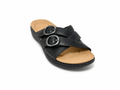 😍 Women’s Comfort Leather Slide Sandals – Soft Cushioned Footbed & Adjustable Buckle Straps ✨