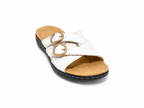😍 Women’s Comfort Leather Slide Sandals – Soft Cushioned Footbed & Adjustable Buckle Straps ✨