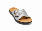 😍 Women’s Comfort Leather Slide Sandals – Soft Cushioned Footbed & Adjustable Buckle Straps ✨