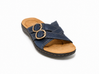 😍 Women’s Comfort Leather Slide Sandals – Soft Cushioned Footbed & Adjustable Buckle Straps ✨